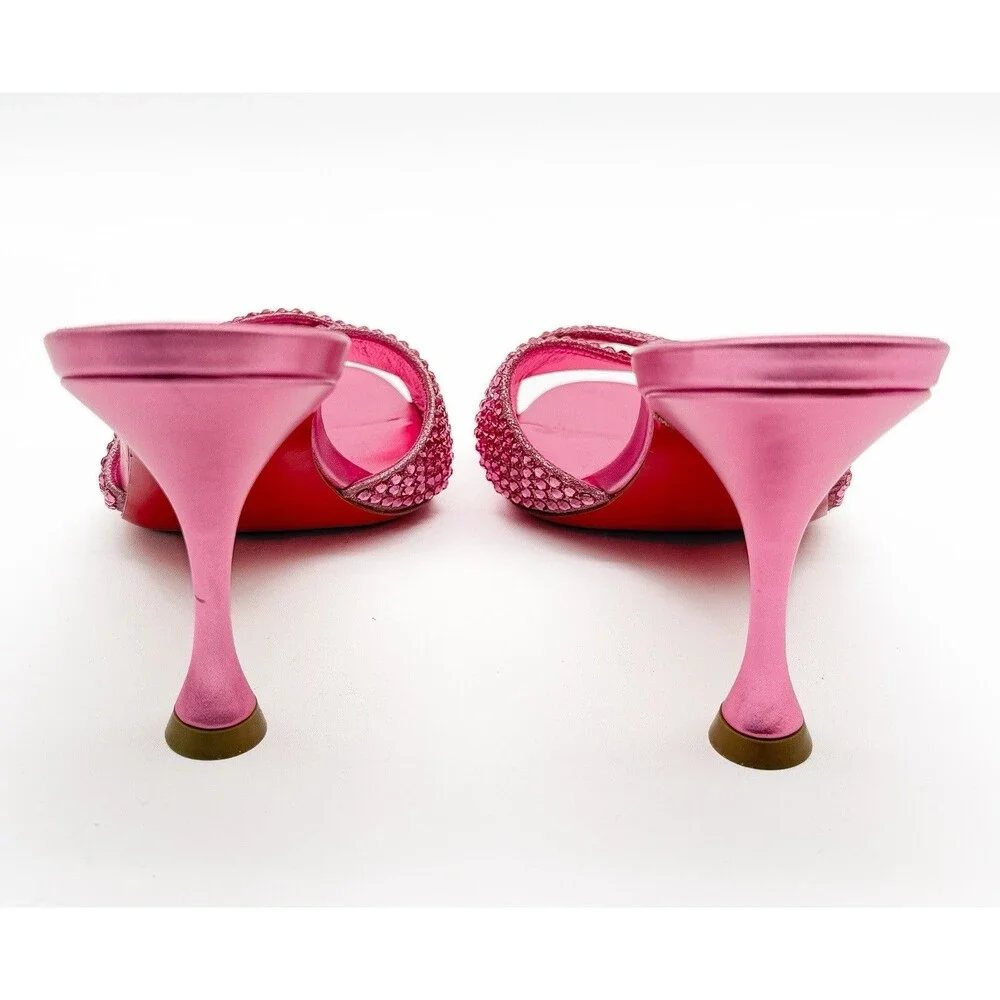 Christian Louboutin Mariza Is Back Strass 85 Mule Sandal Pink Metallic EU 37.5 - Picture 6 of 13